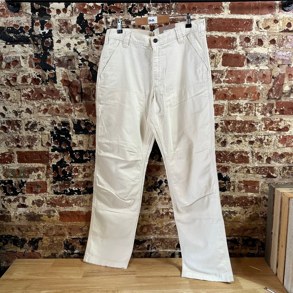 Carhartt Rigby Double Knee Lightweight Canvas Work Pants Natural Mens 34x32